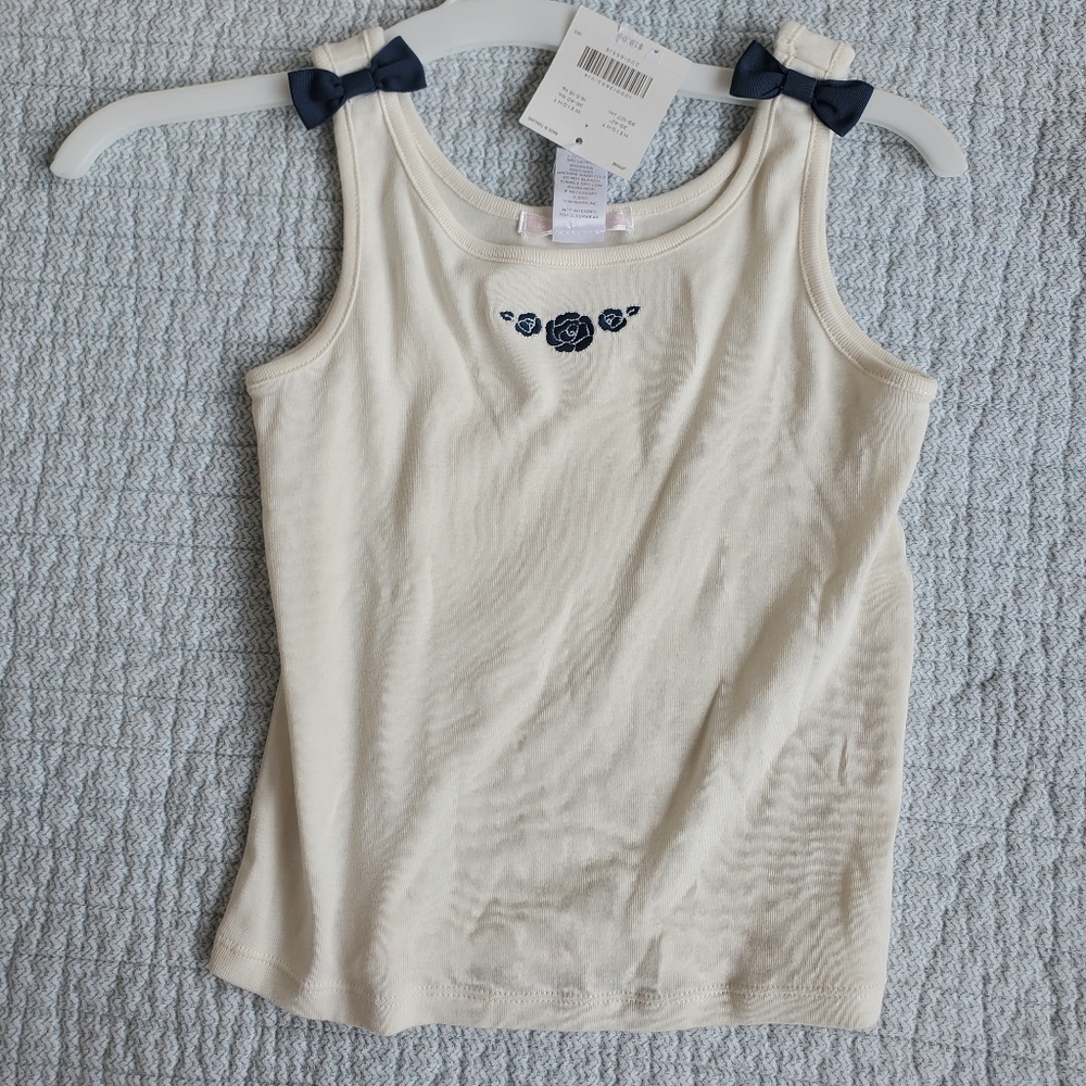 NWT Janie & Jack Girls size 4 white/cream 100% cotton top
